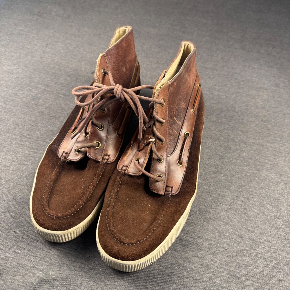 Polo Ralph Lauren Delmon Mens‎ Brown Leather Suede Chukka Boots Size 10.5D